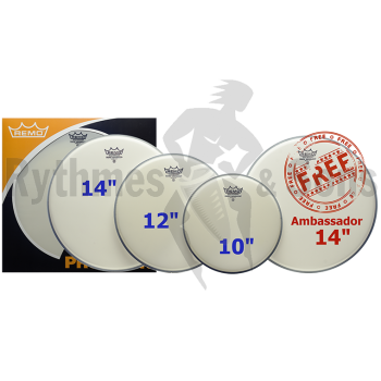 Percussions - Pack peaux REMO Ambassador sablée pour Cais-1